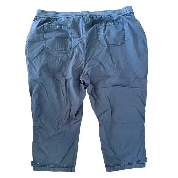 LL Bean Women's Plus Stretch Ripstop Pull-On Capri Pants Slim-Leg Blue - Size 2X - Picture 4 of 10